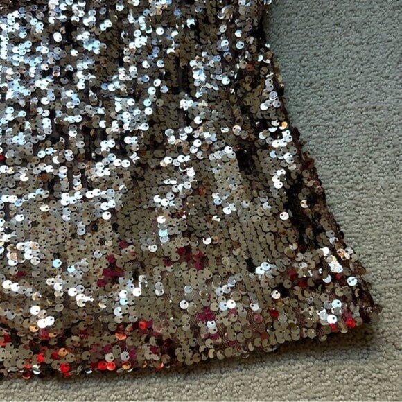 Vintage Forever 21 Womens Blouse Brown Gold Sequin Tank Top Size Large - Picture 2 of 10